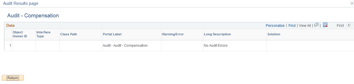 Audit Results - Audit <Registry Folder Label> page Audit Results - Audit <Registry Folder Label> page