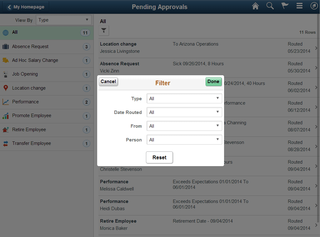 Filter page Filter page