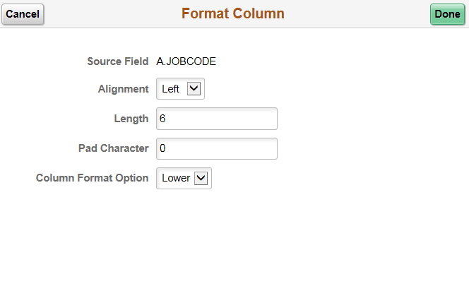 Format Column Format Column