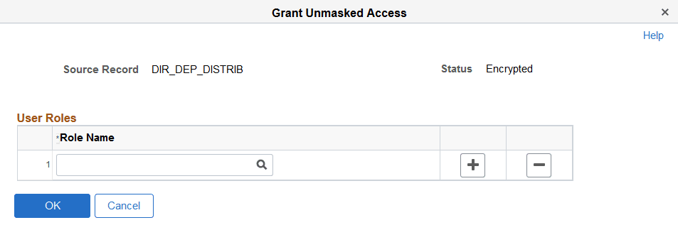 Grant Unmasked Access page Grant Unmasked Access page