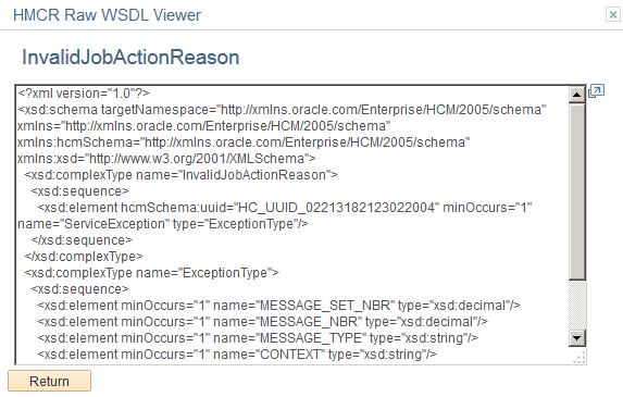 HMCR Raw WSDL Viewer <Registry Entry Name> page HMCR Raw WSDL Viewer <Registry Entry Name> page