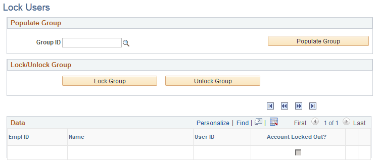 Lock Users page Lock Users page