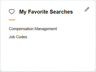 My Favorite Searches section My Favorite Searches section