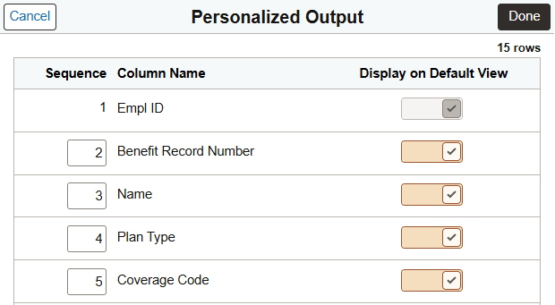 Personalized Output page Personalized Output page