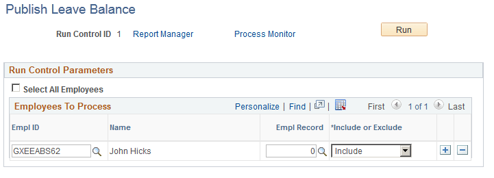 Publish Leave Balances page Publish Leave Balances page
