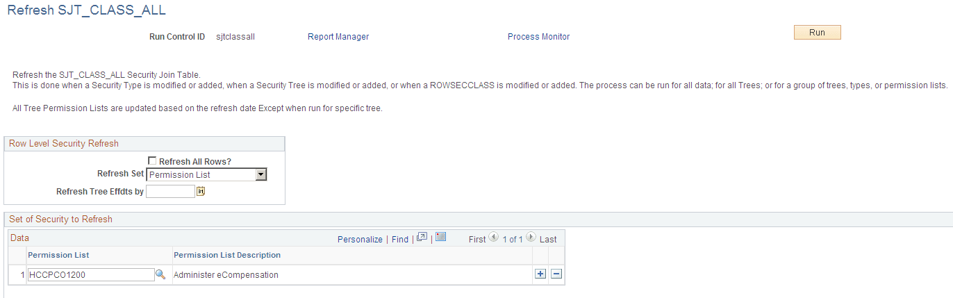 Refresh SJT_CLASS_ALL page Refresh SJT_CLASS_ALL page