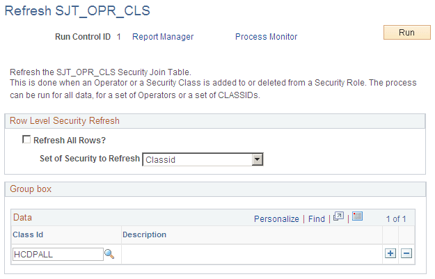 Refresh SJT_OPR_CLS page Refresh SJT_OPR_CLS page