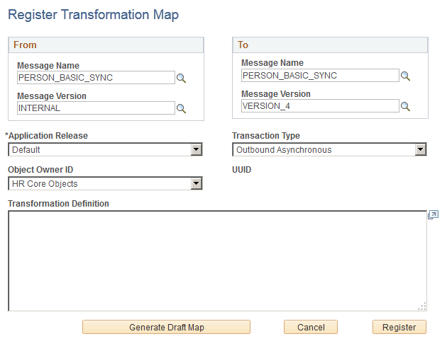 Register Transformation Map page Register Transformation Map page
