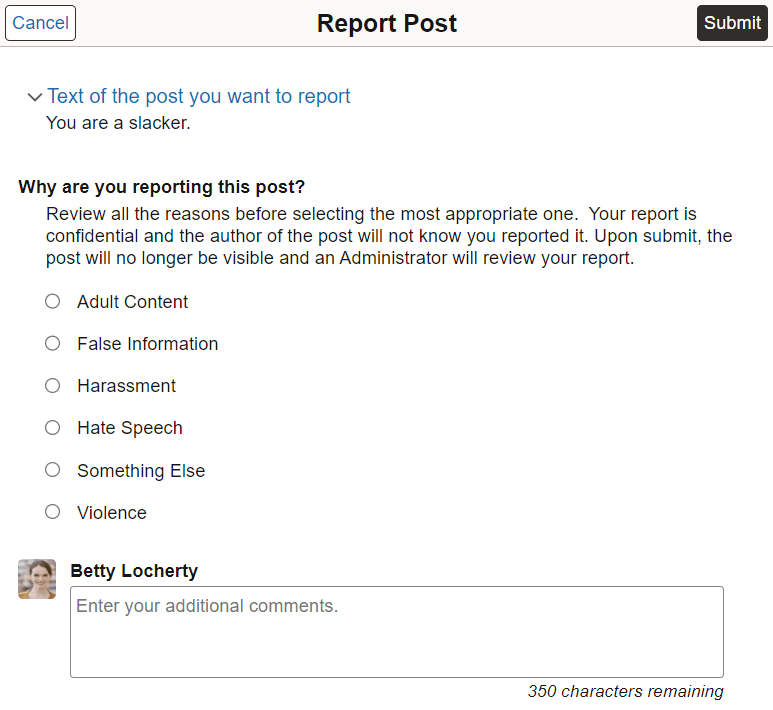 Report Post page Report Post page