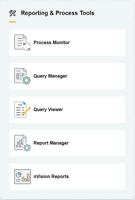 Reporting & Processes Tools section Reporting & Processes Tools section