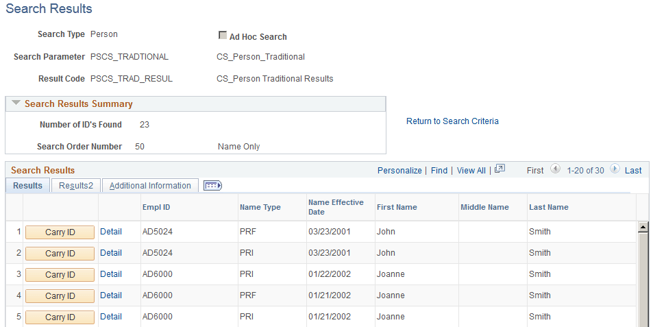 Search Results page Search Results page