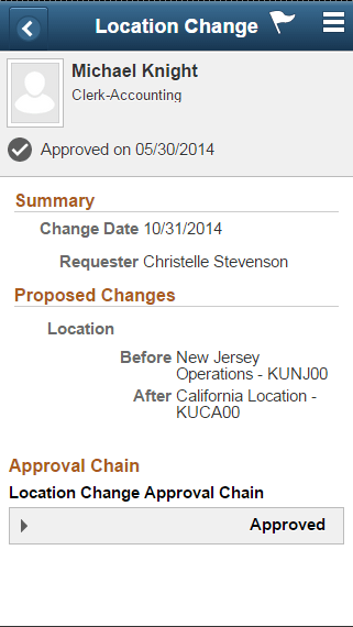 (Smartphone) Approvals History - <Transaction Details> Page