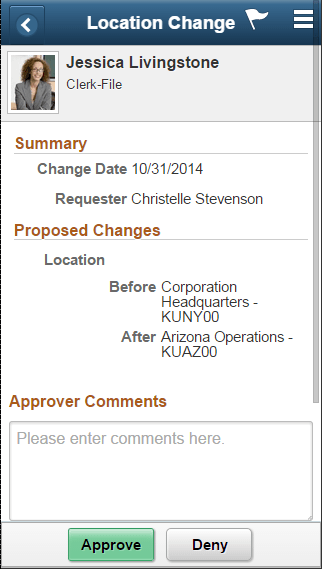 (Smartphone) Pending Approval - <Transaction Details> page