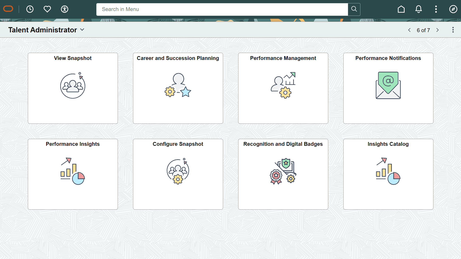Talent Administrator homepage