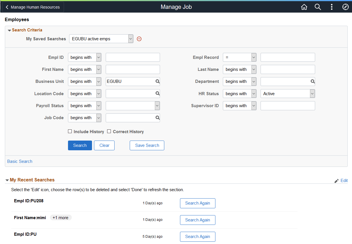 <Transaction Search> page: Advanced Search