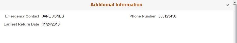 Additional Information page Additional Information page