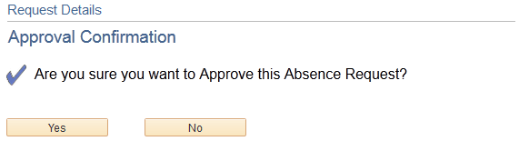 Approval Confirmation page Approval Confirmation page
