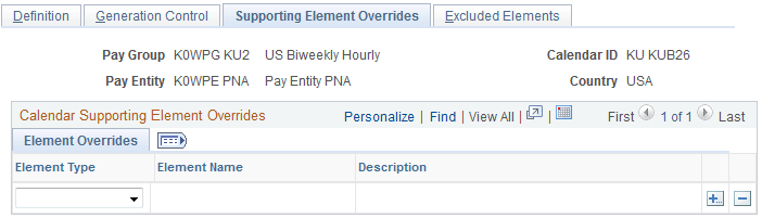 Calendars - Supporting Element Overrides page Calendars - Supporting Element Overrides page