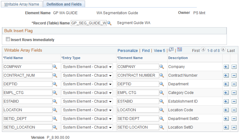 Definition and Fields page
