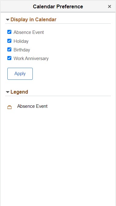 Display in Calendar and Legend in smartphone Display in Calendar and Legend in smartphone
