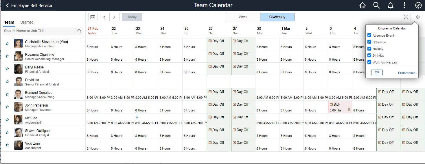 Preferneces_Display in Calendar