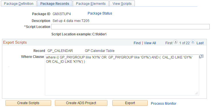 Export Non-Rule Package - Package Records page Export Non-Rule Package - Package Records page