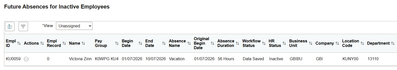 Future Absences for Inactive Employees Page Future Absences for Inactive Employees Page