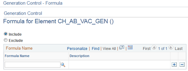 Generation Control - Formula for Element <name> page