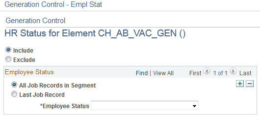 HR Status for Element <name> page