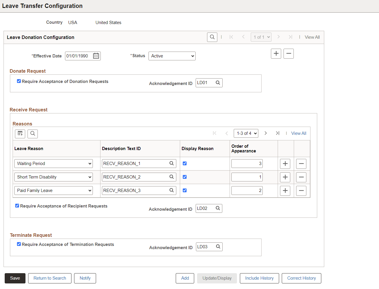 Leave Transfer Configuration Leave Transfer Configuration
