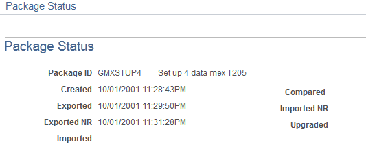 Package Status page Package Status page