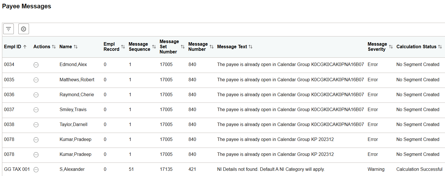 Payee Messages Page Payee Messages Page