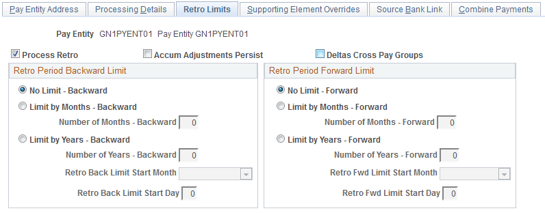 Retro Limits page