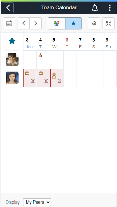 Starred comparison Weekly view in smartphone Starred comparison Weekly view in smartphone