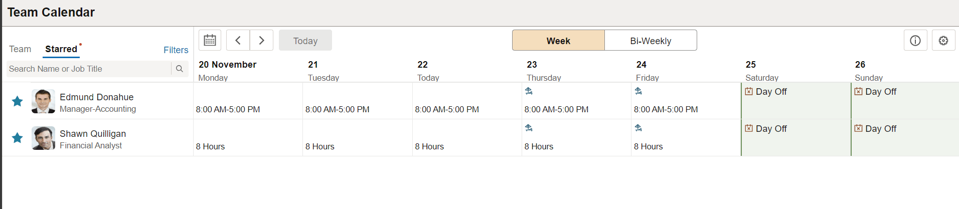 Team Calendar_Starred Employees Team Calendar_Starred Employees