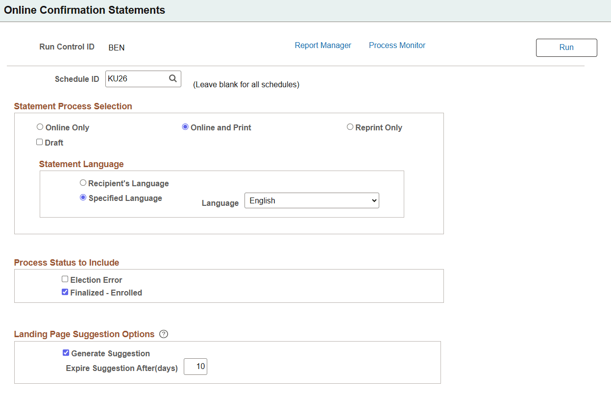 Online Confirmation Statement Page (1 of 2)