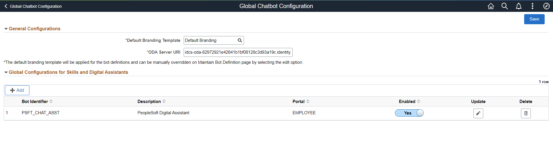Global Chatbot Configuration for PICASO Global Chatbot Configuration for PICASO