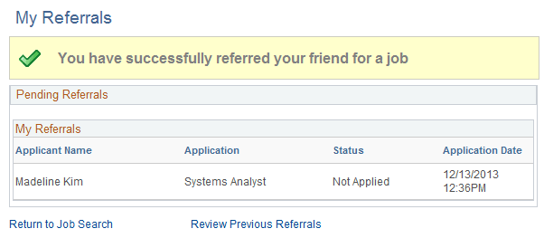 My Referrals page My Referrals page