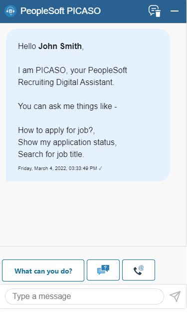 PICASO – Welcome greeting for registered user PICASO – Welcome greeting for registered user