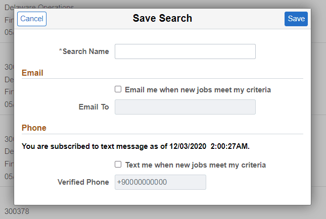 Save Search_opted to receive text message Save Search_opted to receive text message