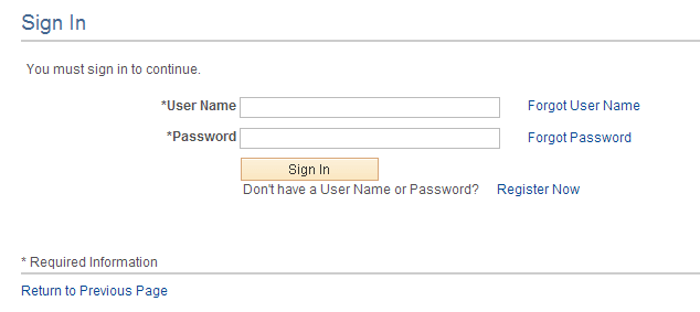 Sign In page