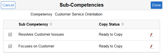 Copy Job Items - <Related Content Type> page