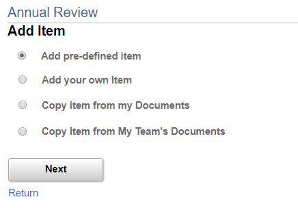 Add <section item> page