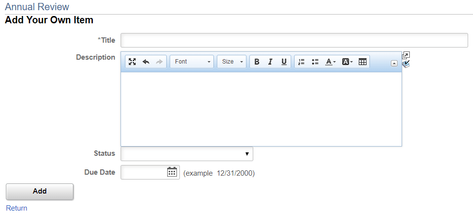Add Your Own <section item> page (EP_APPR_EDIT5)