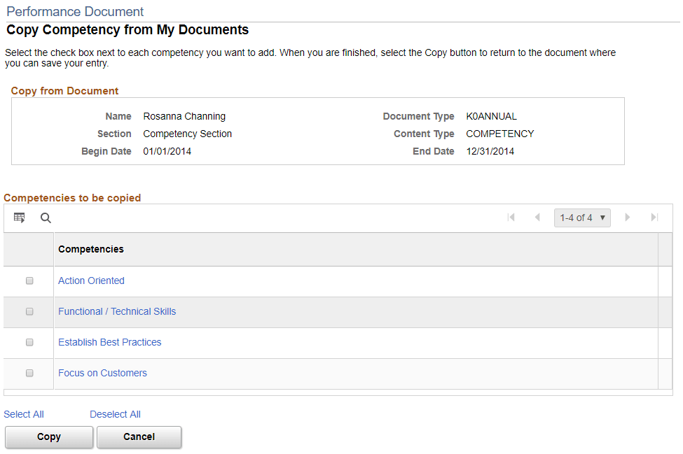 Copy <section item> from My Documents page