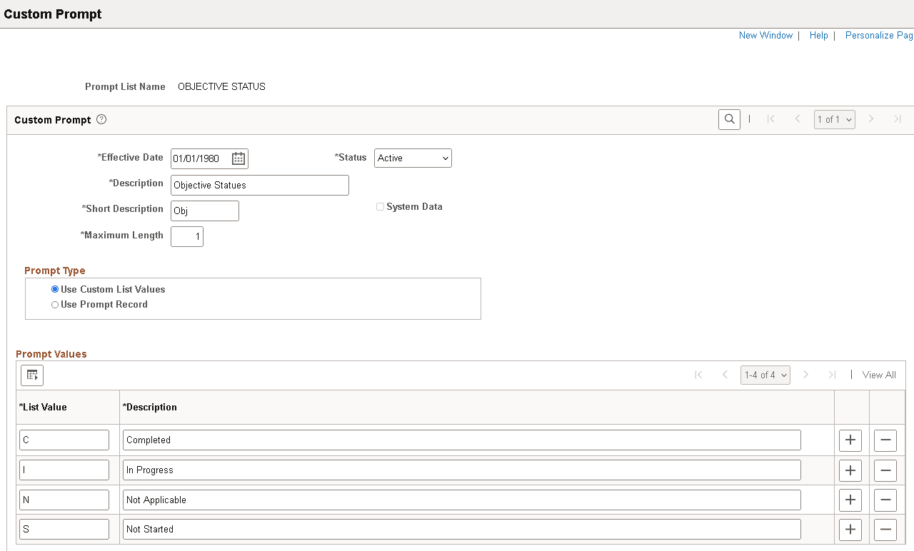 Custom Prompt page Custom Prompt page