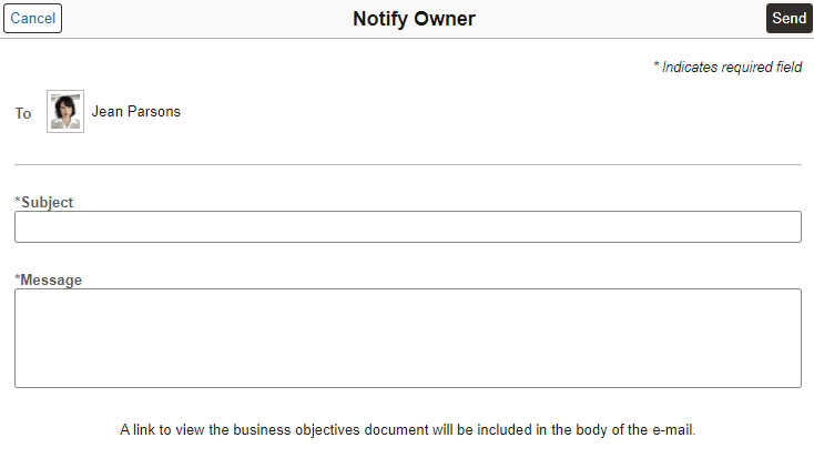 Notify Owner page