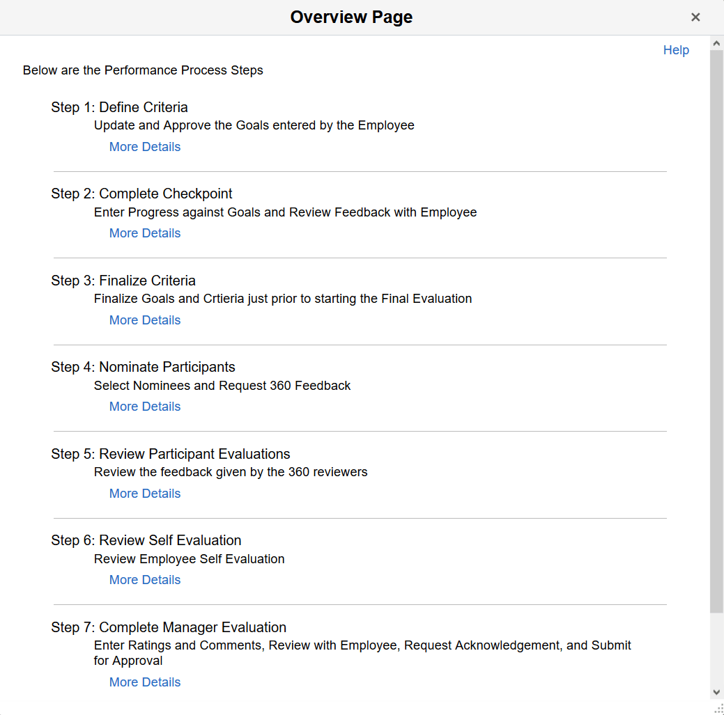 Overview page