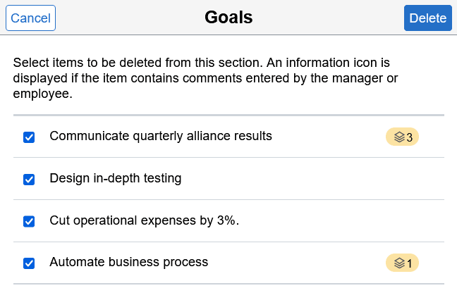 <Section> Page (Delete Multiple Items)
