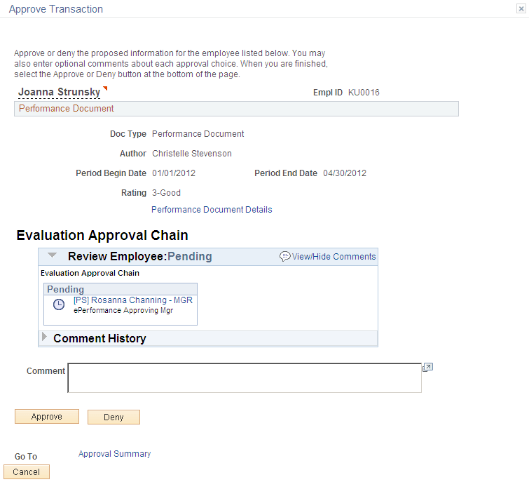 Approve <transaction> page